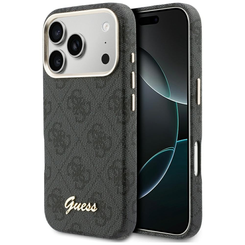 Coque iPhone 17 Pro Max Guess 4G Script Noir Housse Magsafe Antichoc - 8