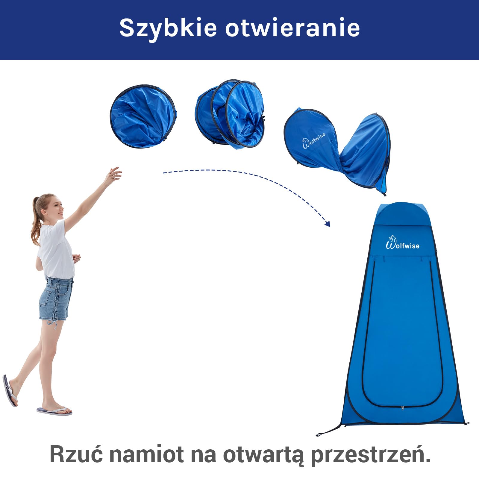 Wolfwise Pop up namiot do przebieralni, namiot toaletowy, kempingowy, namiot prysznicowy, mobilny, do użytku na zewnątrz, do toalety, przenośny