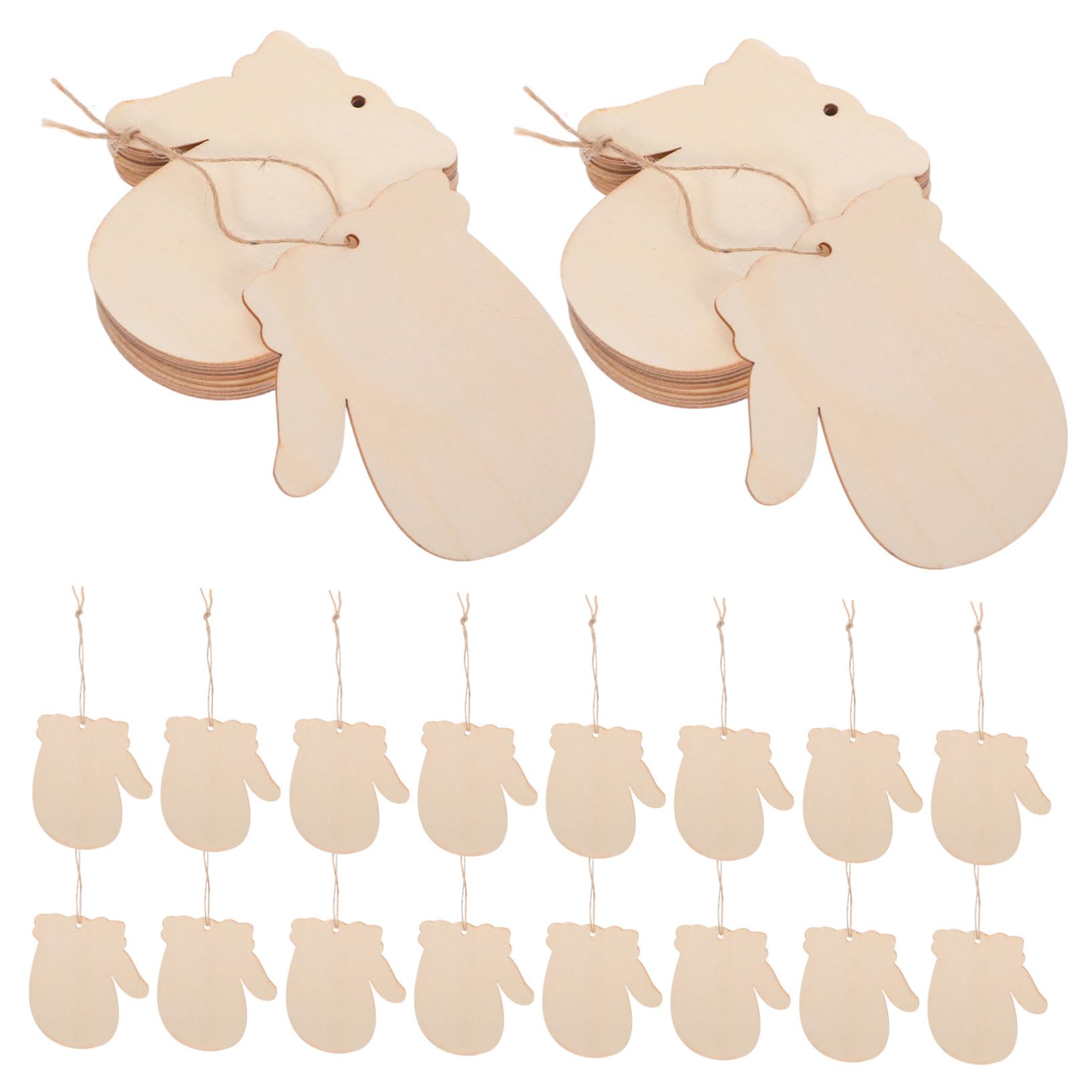 Décorations de Noël en bricolage NUOBESTY : étiquettes cadeaux suspendues en bois kaki avec corde