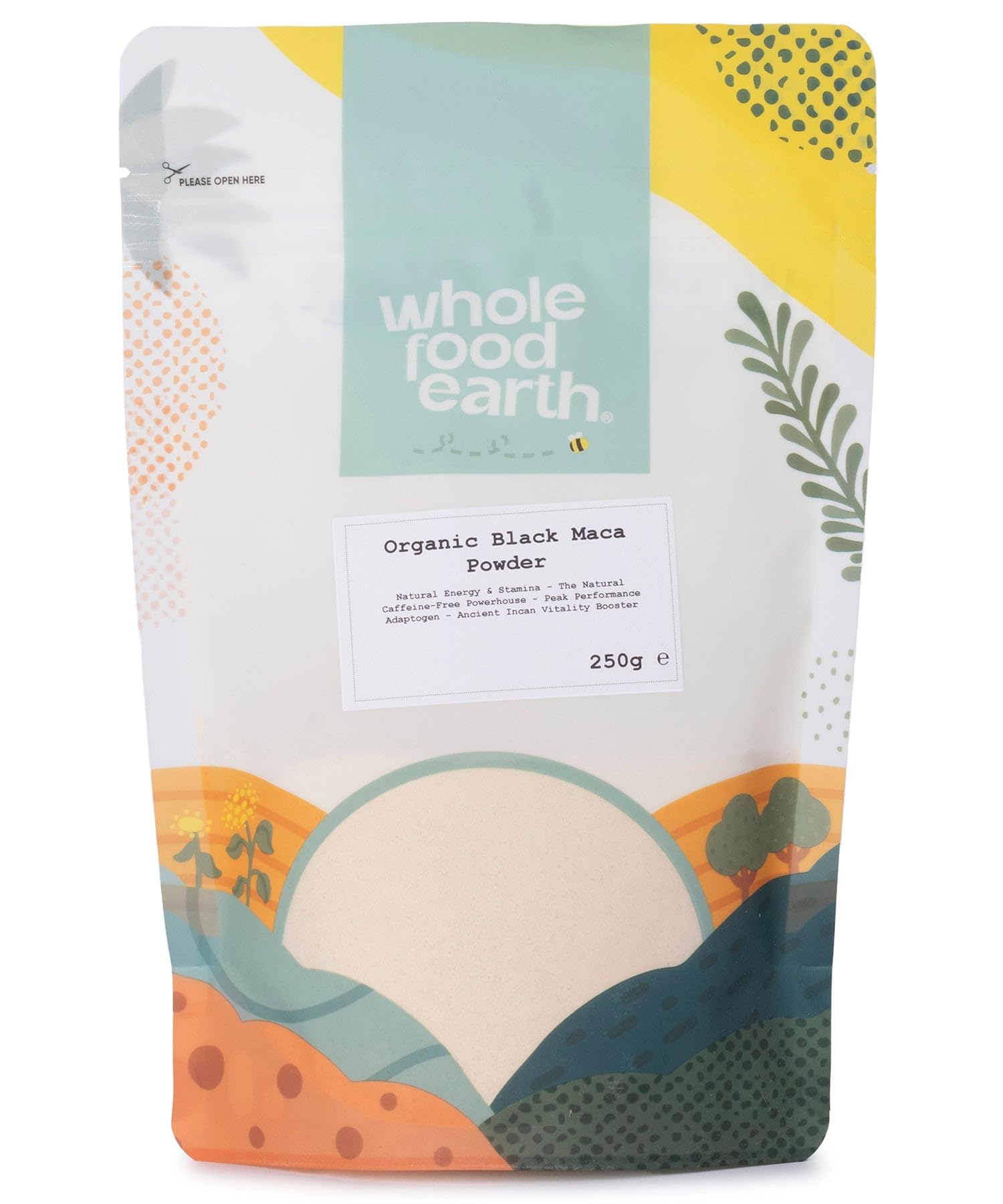 Wholefood Earth Organic Black Maca Powder 250g | Organic | Vegan | Peruvian