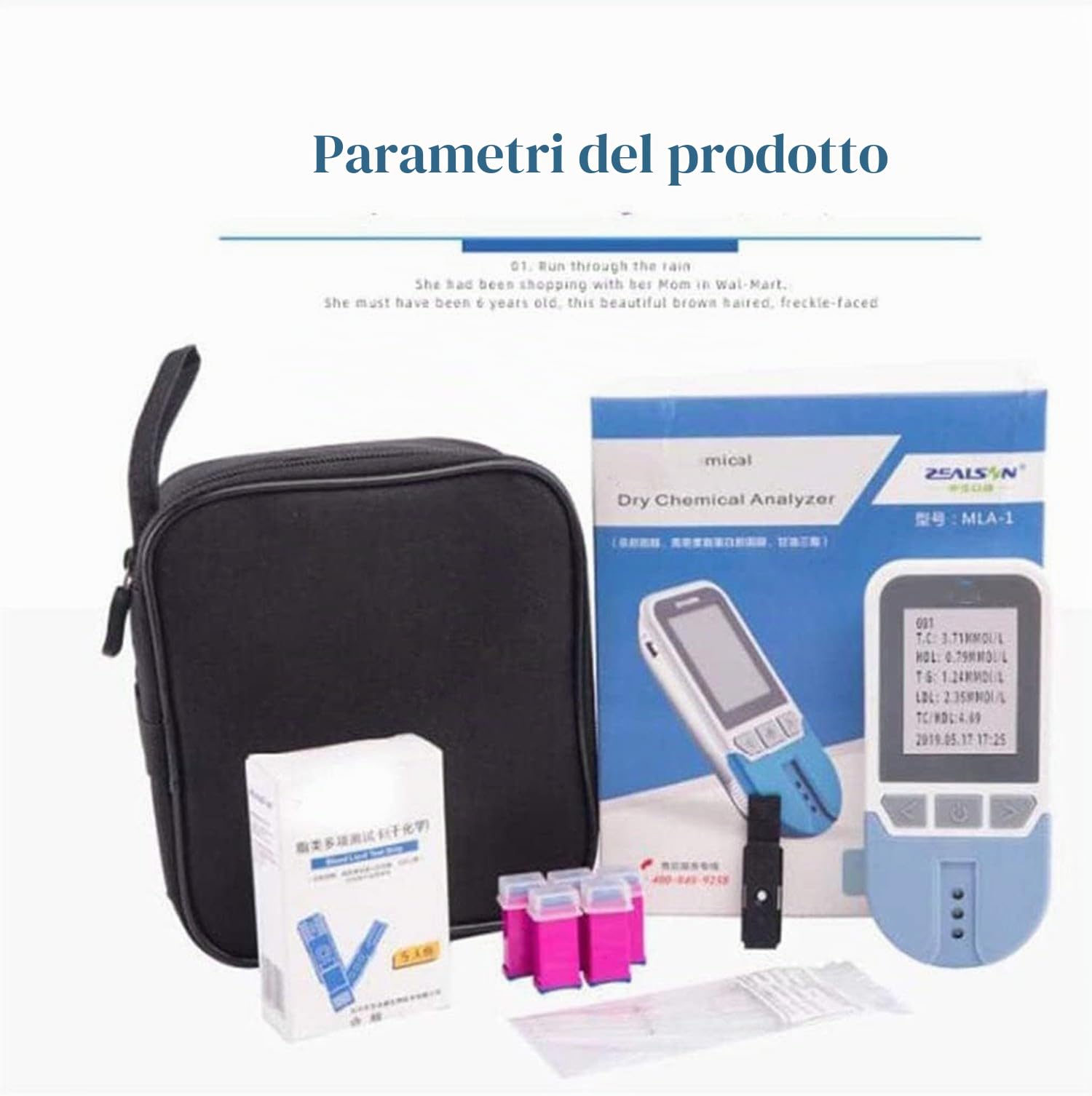 BLUEZY Tester del Colesterolo 4 in 1, Misuratore Colesterolo con 25 Strisce, Test Lipidico del Sangue Completamente Automatico per L'analisi di Colesterolo Totale, Trigliceridi, LDL, HDL A