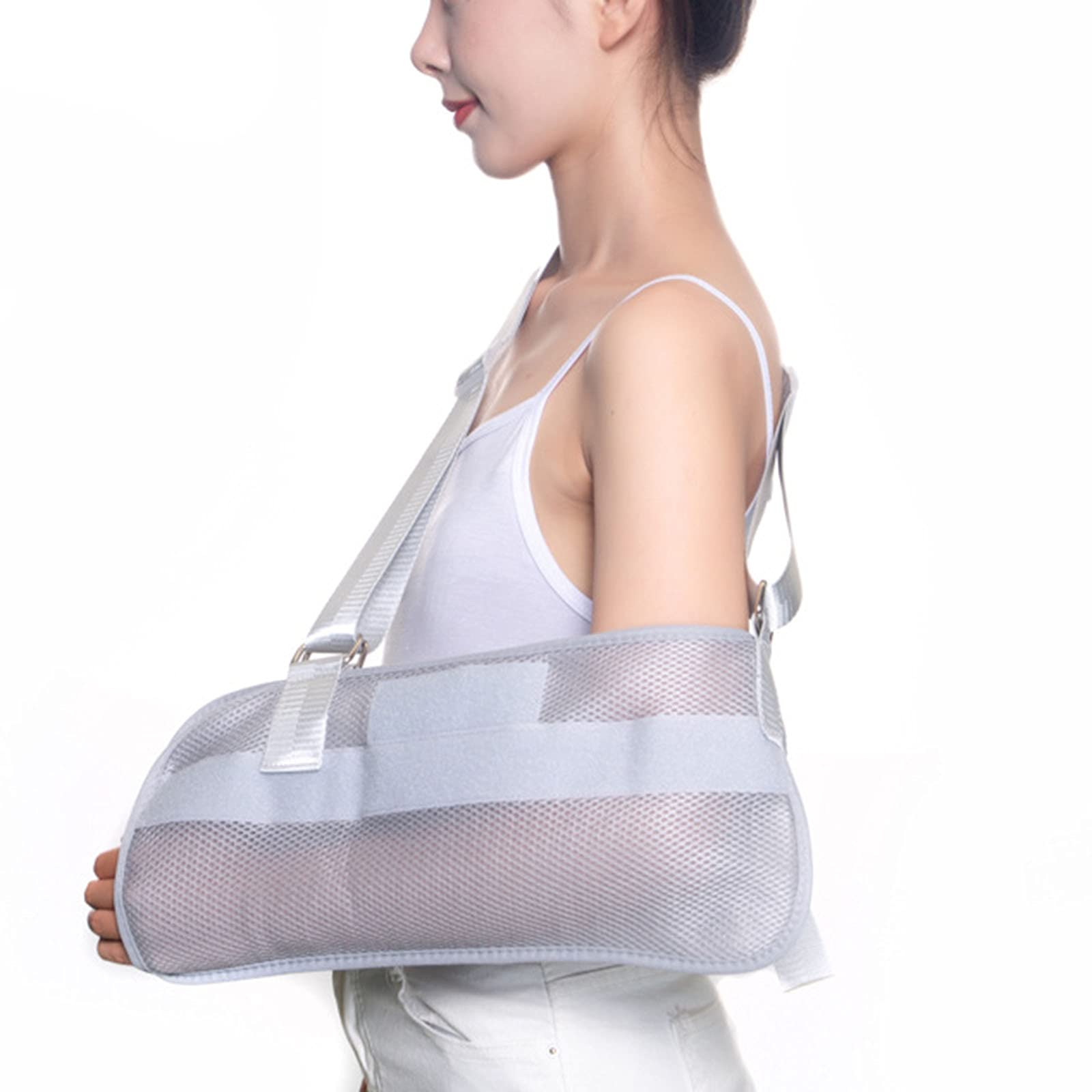 Eslinga De Brazo: Inmovilizador De Hombro Ajustable para Huesos Fracturados, Brazo, Codo, Muñeca, Hombro, Brazo Izquierdo Y Derecho,Gris