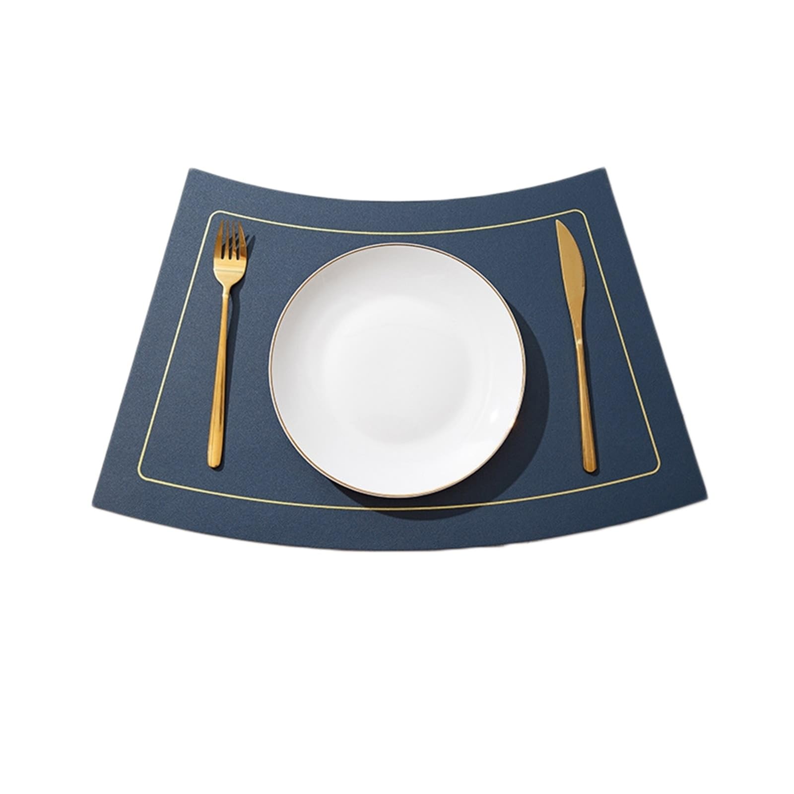 Set de table cuisine lavable bicolore bleu marine jaune 30x50 pour table à manger