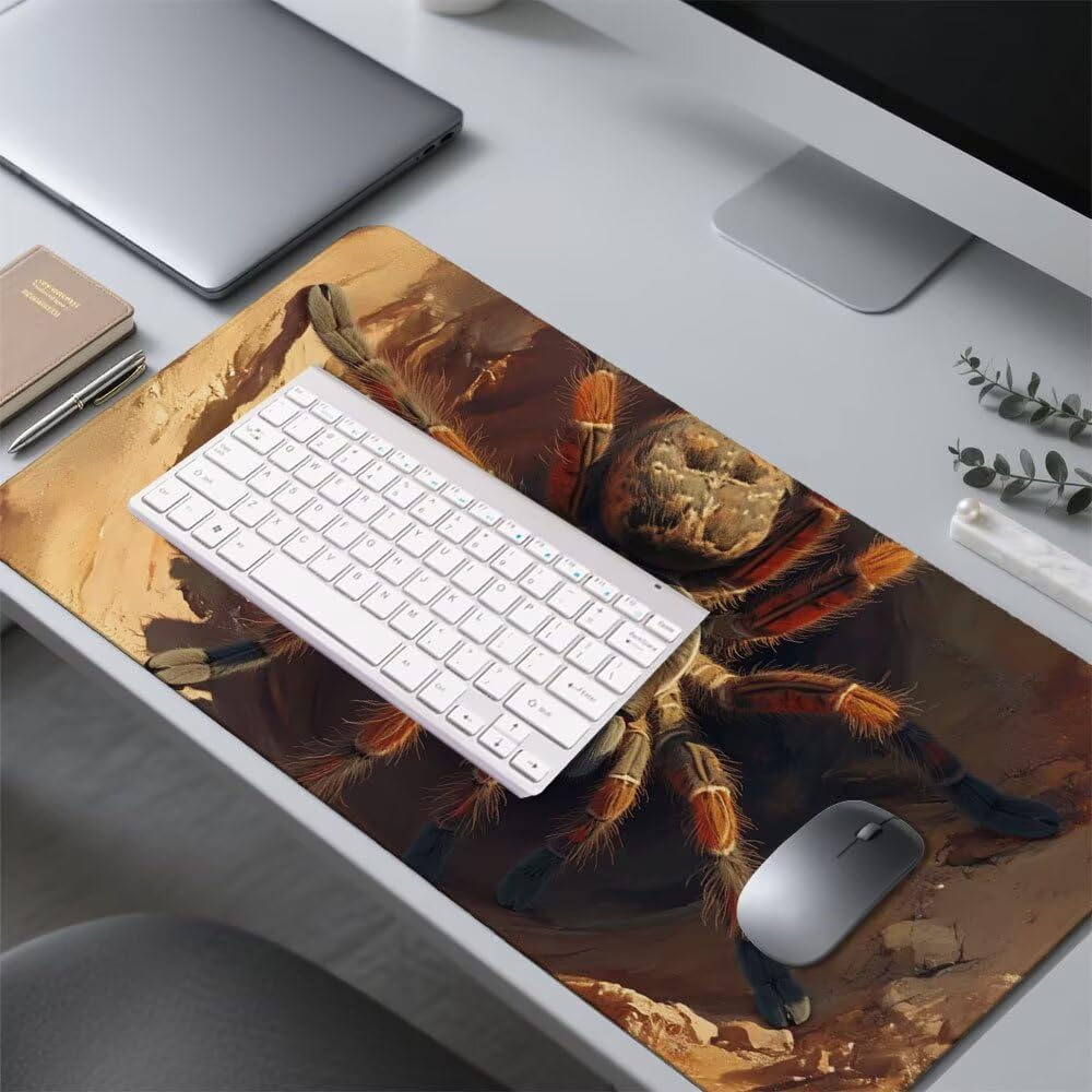 Tappetino Scrivania ragno, Tappetino Gaming 1000x500x3mm Mouse Pad Animali Tappeto Mouse, Accessori Gaming, Ufficio Accessori, Migliora la Precisione e la Velocità, per Ufficio e Casa f-471
