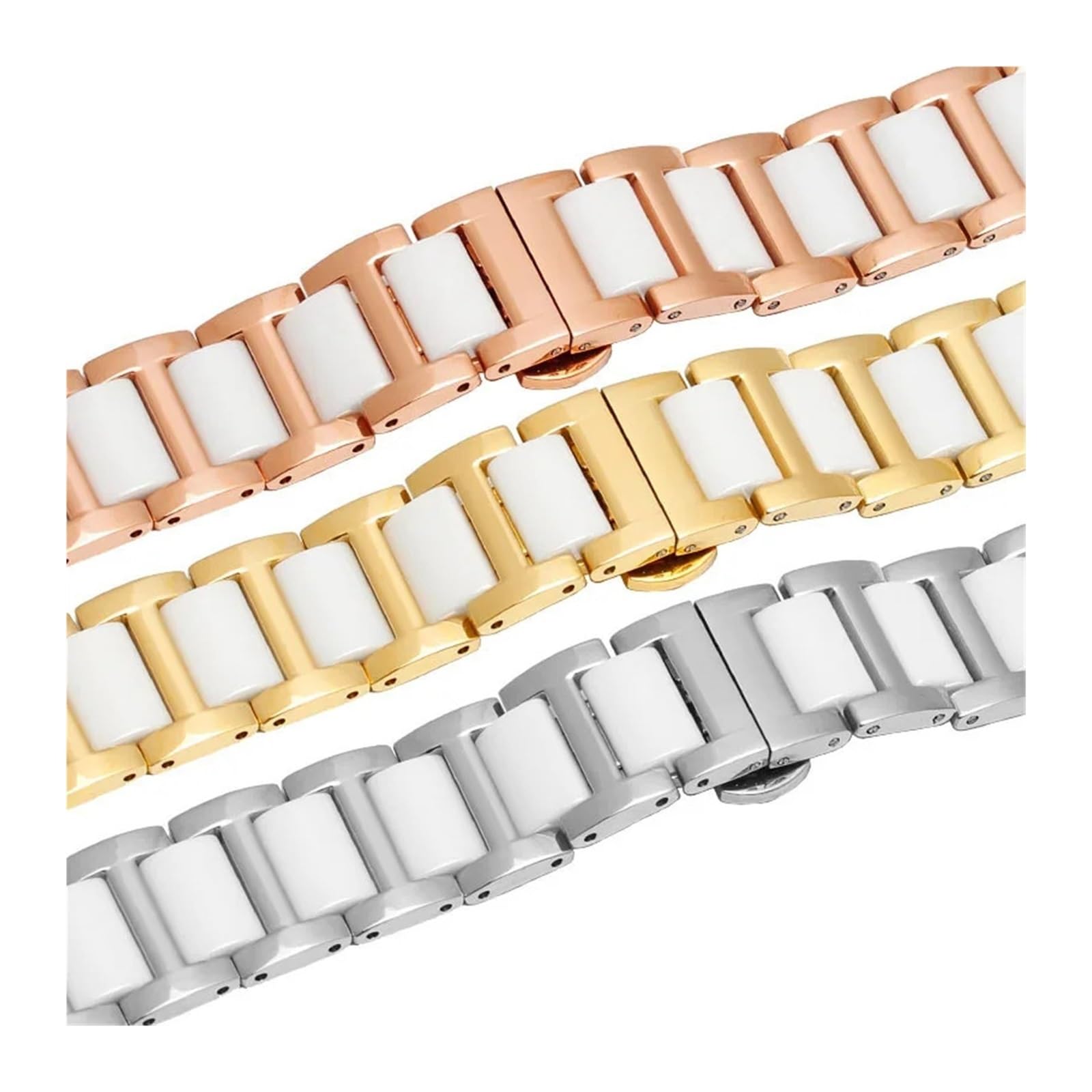yingyingjia Stal Nierdzewna W Ceramicznej Bransoletce Do Zegarka 12 13 14 15 16 17 18 19 20 21 22 Mm Pasek Damski Męski Modny Bransoleta Z Szybkim Zapięciem