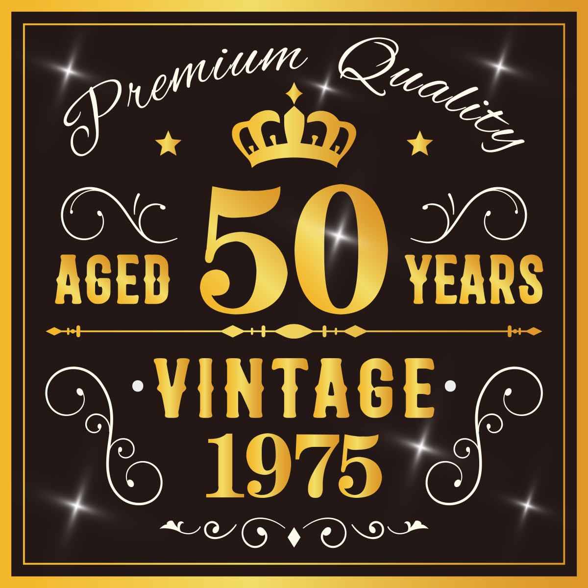 50PCS 50th Birthday Napkins 50th Birthday Decorations for Women Men 50th Anniversary Decorations Vintage 1975 Disposable Napkins Black Gold 6.5 x 6.5 In