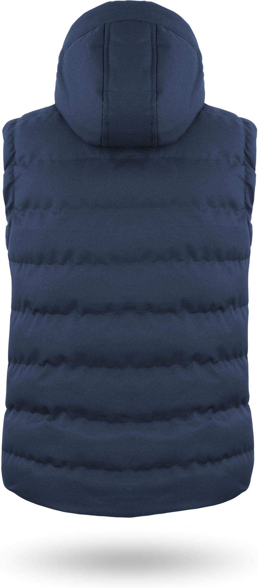 normani Herren Outdoor Weste Steppweste mit abnehmbarer Kapuze und Stehkragen, große Seitentaschen und ECO-Obermaterial aus PET-Flaschen - SBS-Reißverschlüsse