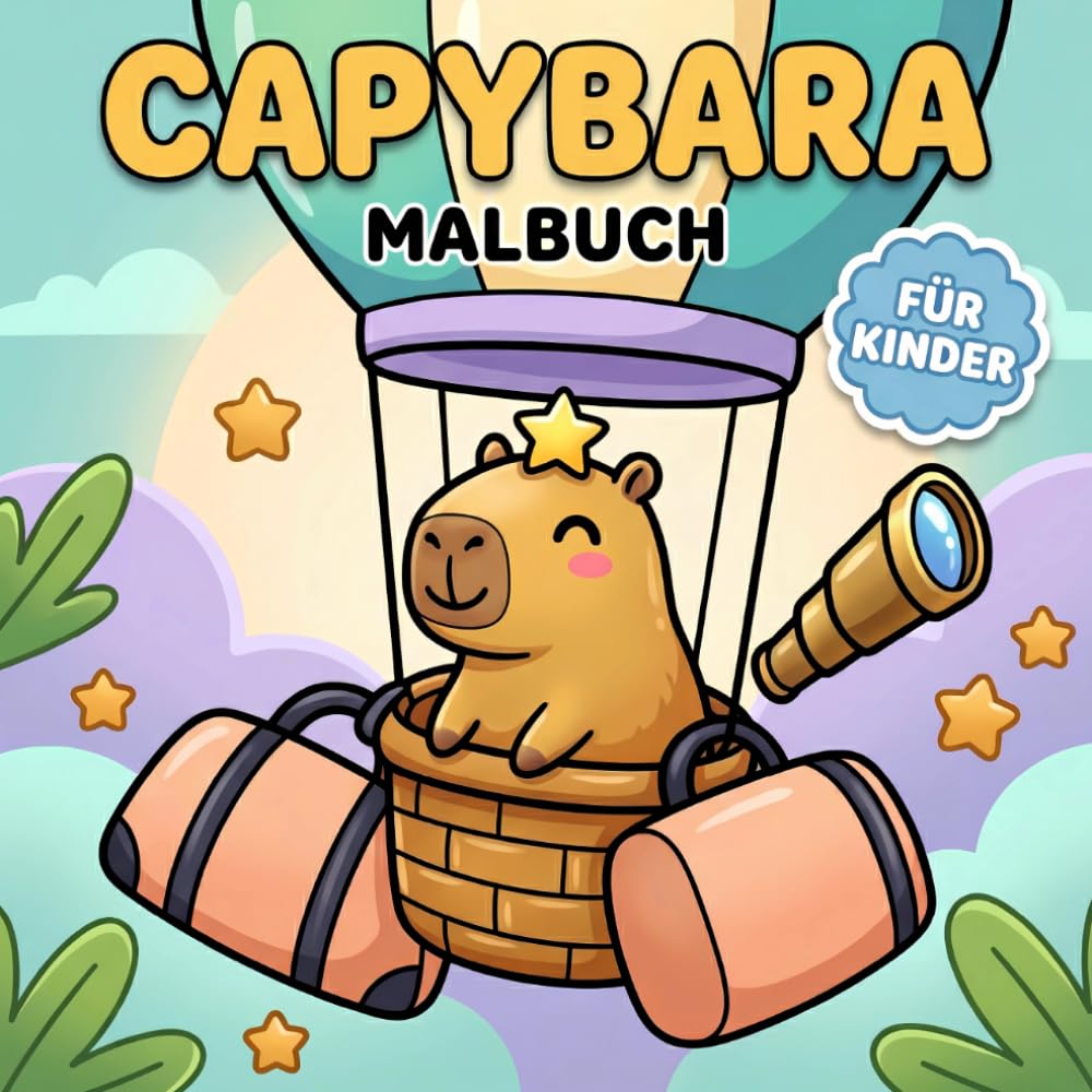 Capybara Malbuch: Über 60 Süße Und Lustige Motive Für Kinder Von 6 Bis 12 Jahren, Perfektes Geschenk Für Geburtstage Und Feiertage