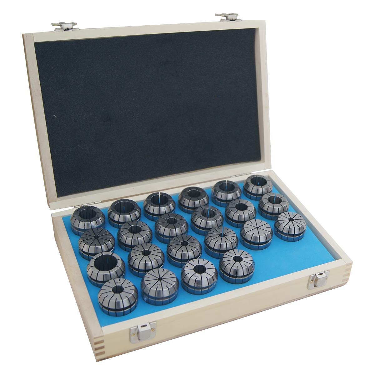 KATSU ER40 Juego de Pinzas de Resorte 22 Piezas 4-25 mm Precisión Mandril de Enrutador para Máquina de Grabado CNC y Herramienta de Torno Fresado 11028301
