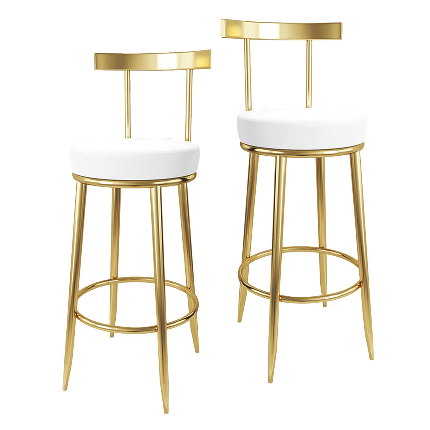 Tabourets de bar lot de 2 chaises hautes de cuisine avec dossier et repose-pieds