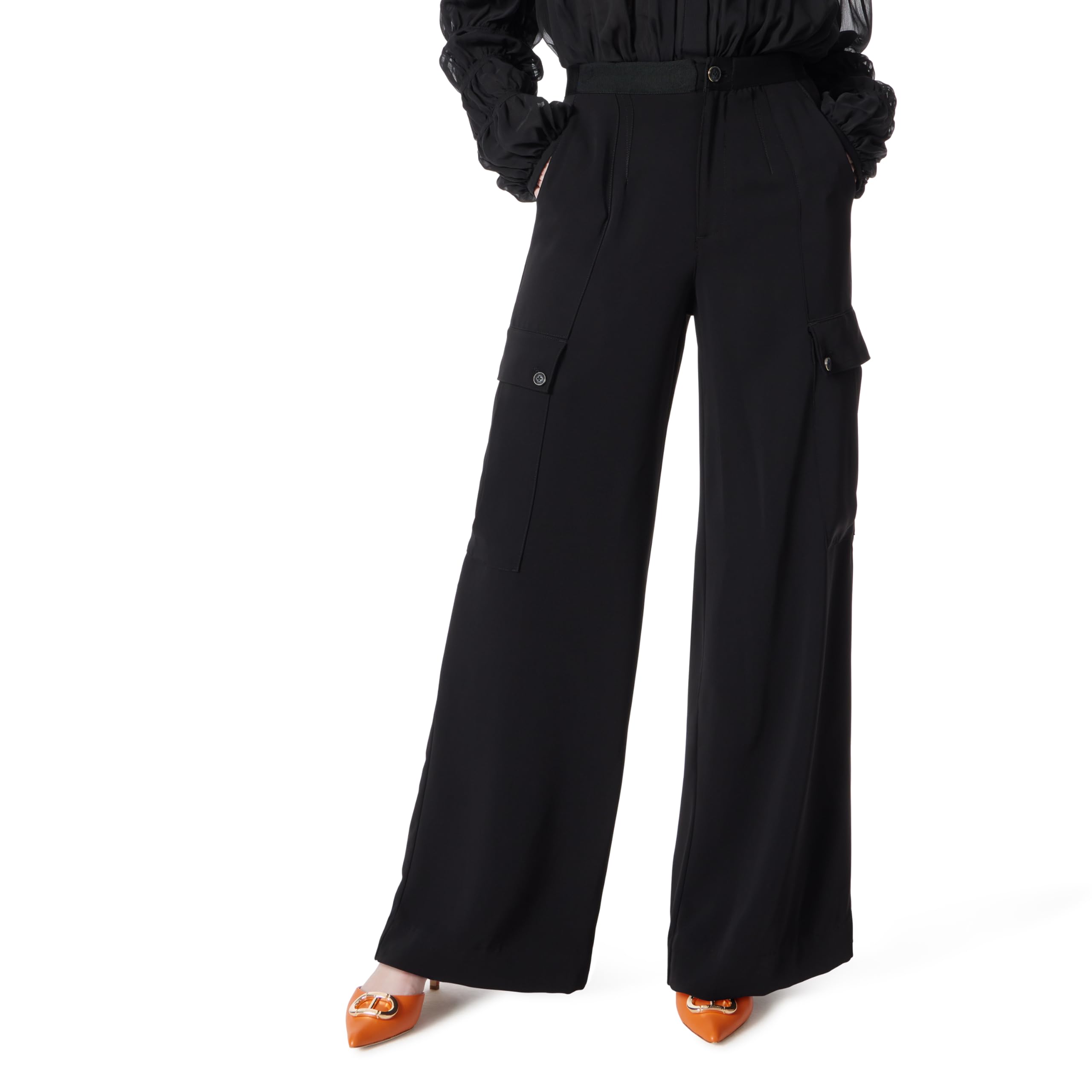 DEE OCLEPPO Womens Khloe Wide Leg Cargo Dress Pant Standard