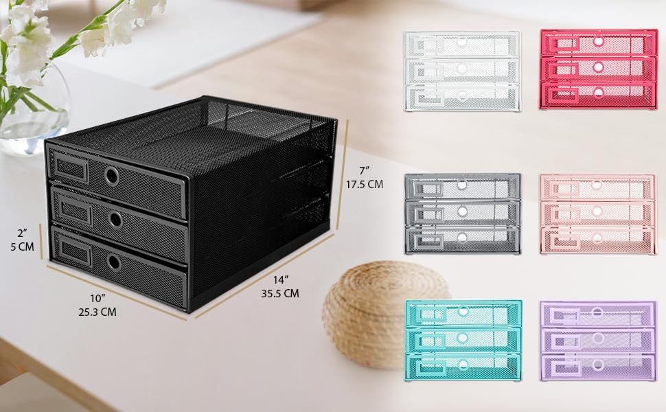 PUNCIA Brievenbak van net met 3 niveaus (wit