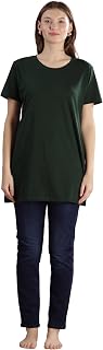 9shines Label Cotton Plus Size Long T-Shirt Tunic | Hip Covering Regular Top Nightwear| Sleepshirt Lounge wear for Women w... Price In India