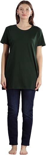 9shines Label Cotton Plus Size Long T-Shirt Tunic | Hip Covering Regular Top Nightwear| Sleepshirt Lounge wear for Women w...