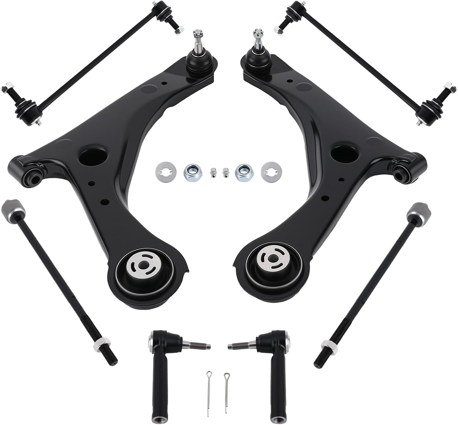 maXpeedingrods 10Pc Suspension Kit for Dodge Grand Caravan 2008-2018 Chrysler Town & Country 2008-2016 Volkswagen Routan 2009-2011, Lower Control Arm w/Ball Joint Sway Bar Link Tie Rod Boots