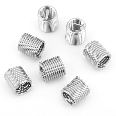 100pcs M8 Stainless Steel Inner Thread Insert, SS304 Coiled Wire Insert Helical Screw Thread Inserts Thread Repair Insert Assortment 1.25 x 2D Length