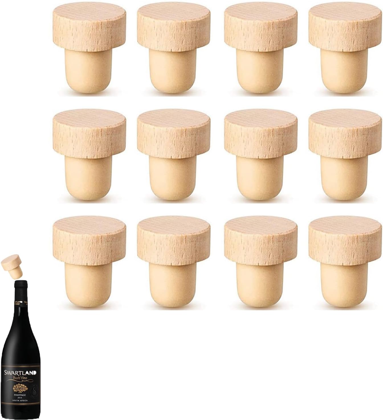 Bottle Corks Pack of 12 Wooden Bottle Stoppers Wine Corks TShaped