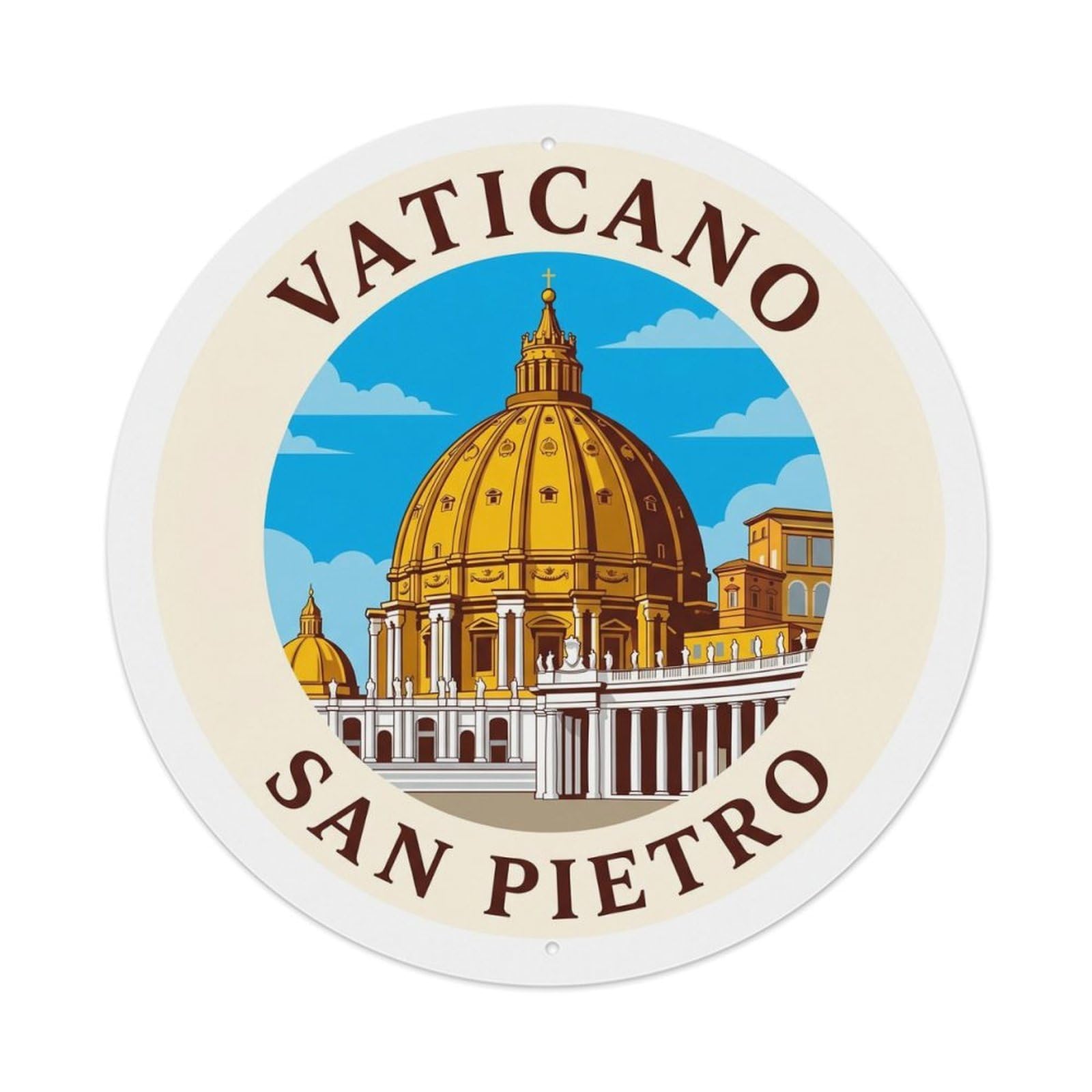 Vintage Travel Vatican Basilica Rome Metal Tin Sign Plaque