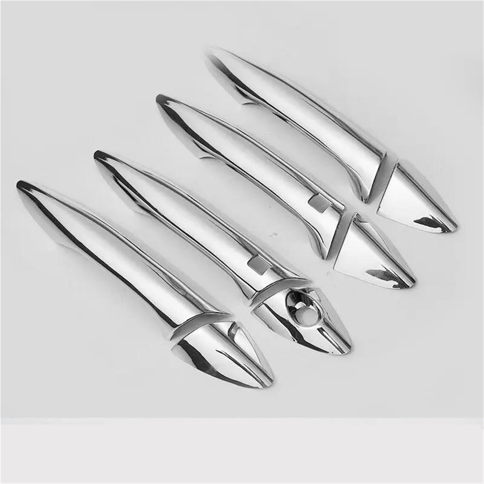 Jtwmty Style4 Side Door Parts Glossy Black Chrome Car Door Handle Cover Trim Stickers For Hyundai For Elantra 2012-2016 Styling Accessories(Style4)