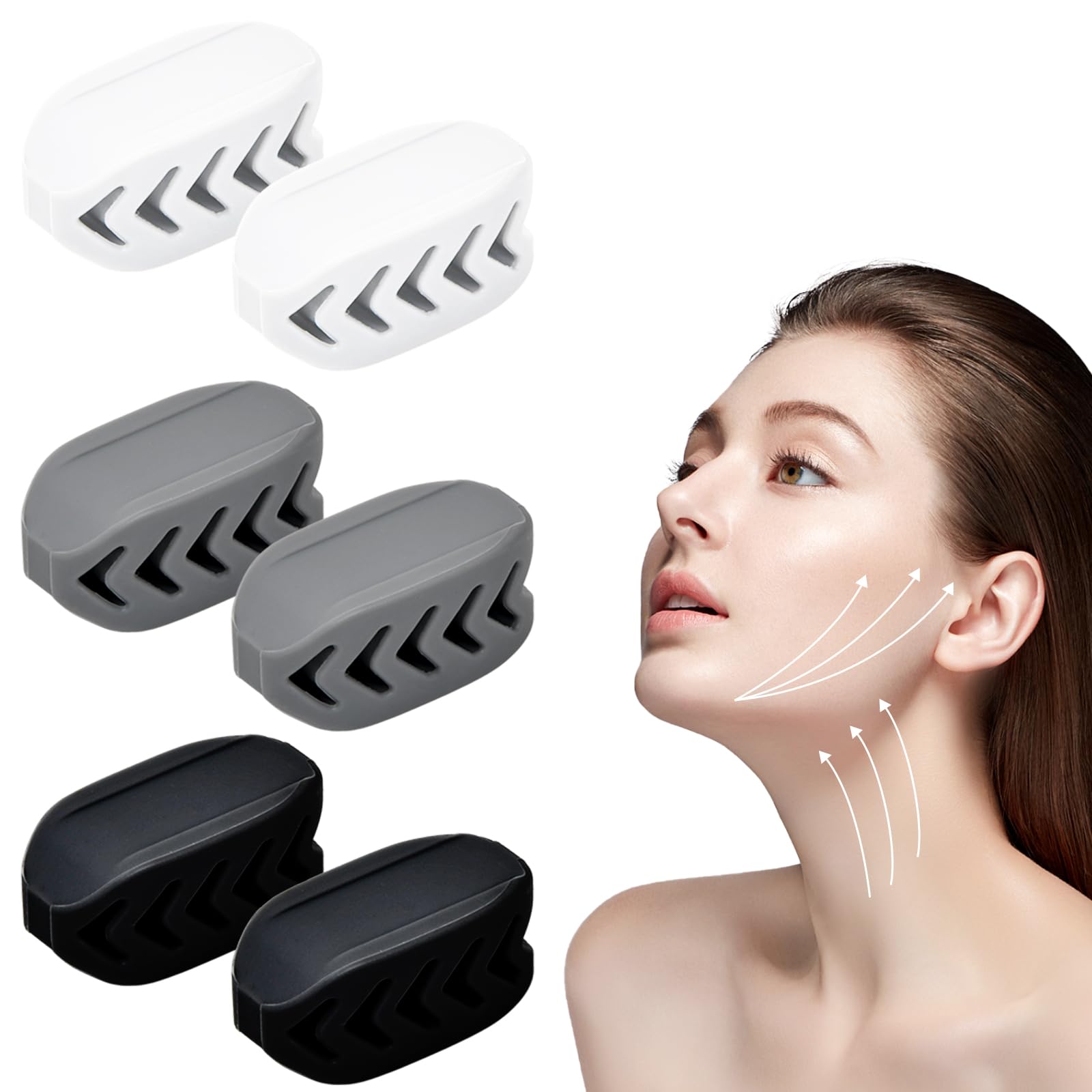 M One Jawline Exerciser – Allenatore Mascella 3 Livelli (18-27 Kg) – 6 Compresse In Silicone Per Mascella Definita