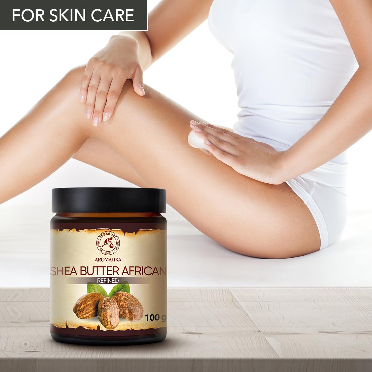 African Shea Butter 100ml - Refined - 100% Natural & Pure Shea Butter - Ghana - Best for Hair - Skin - Nail - Lip - Face - Body - Great for Beauty - Massage - Wellness - Karite Shea Butter