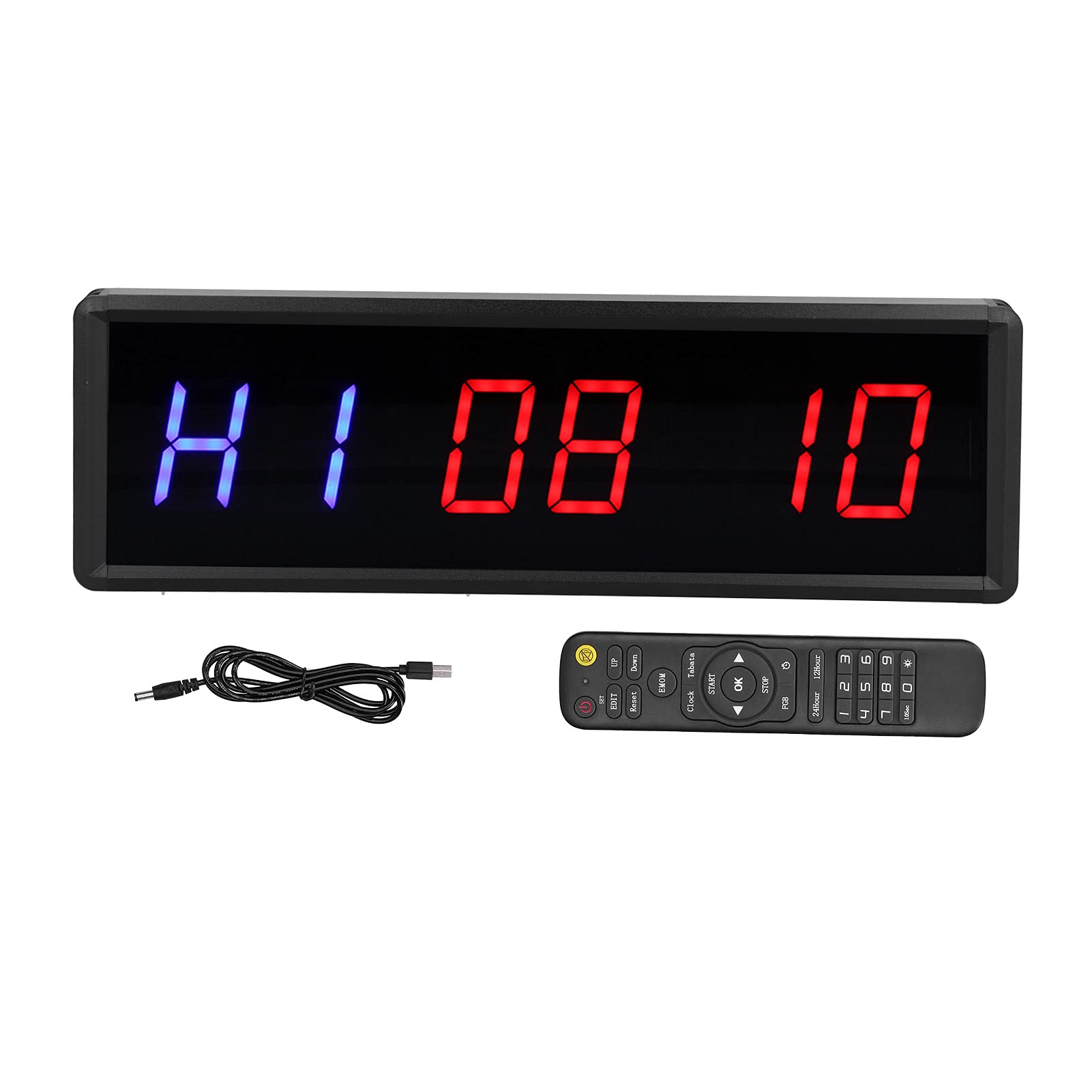 Horloge LED d'Entraînement de Gymnase, Chronomètre à Intervalle avec Télécommande, en Alliage d'Aluminium, pour Fitness