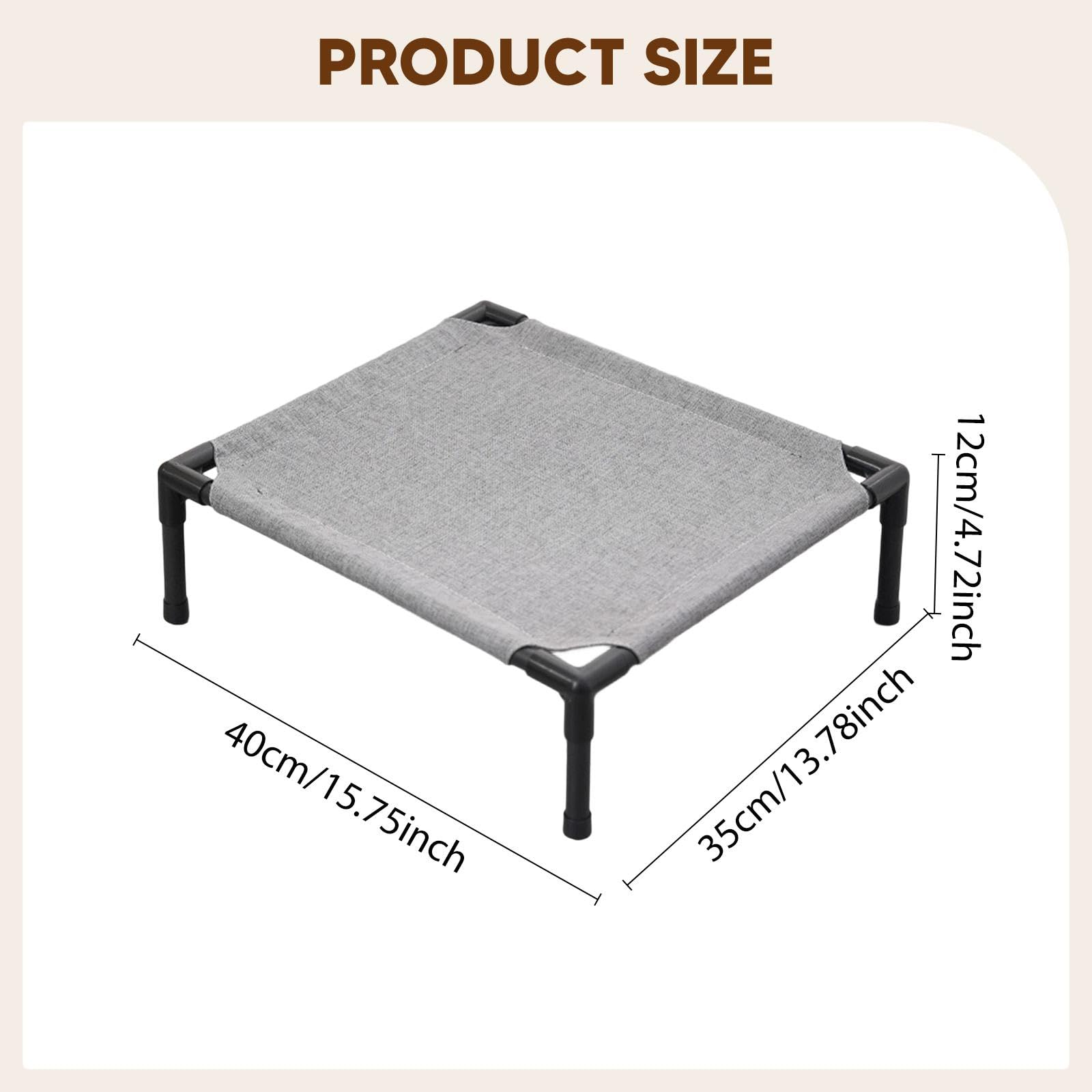 Gralara Cuccia rialzata per Cani, Accessorio Facile da Pulire, Regalo per mobili, Lettino Portatile per Gatti per Campeggio, Interni, Esterni, Giardino, Grigio Scuro, S