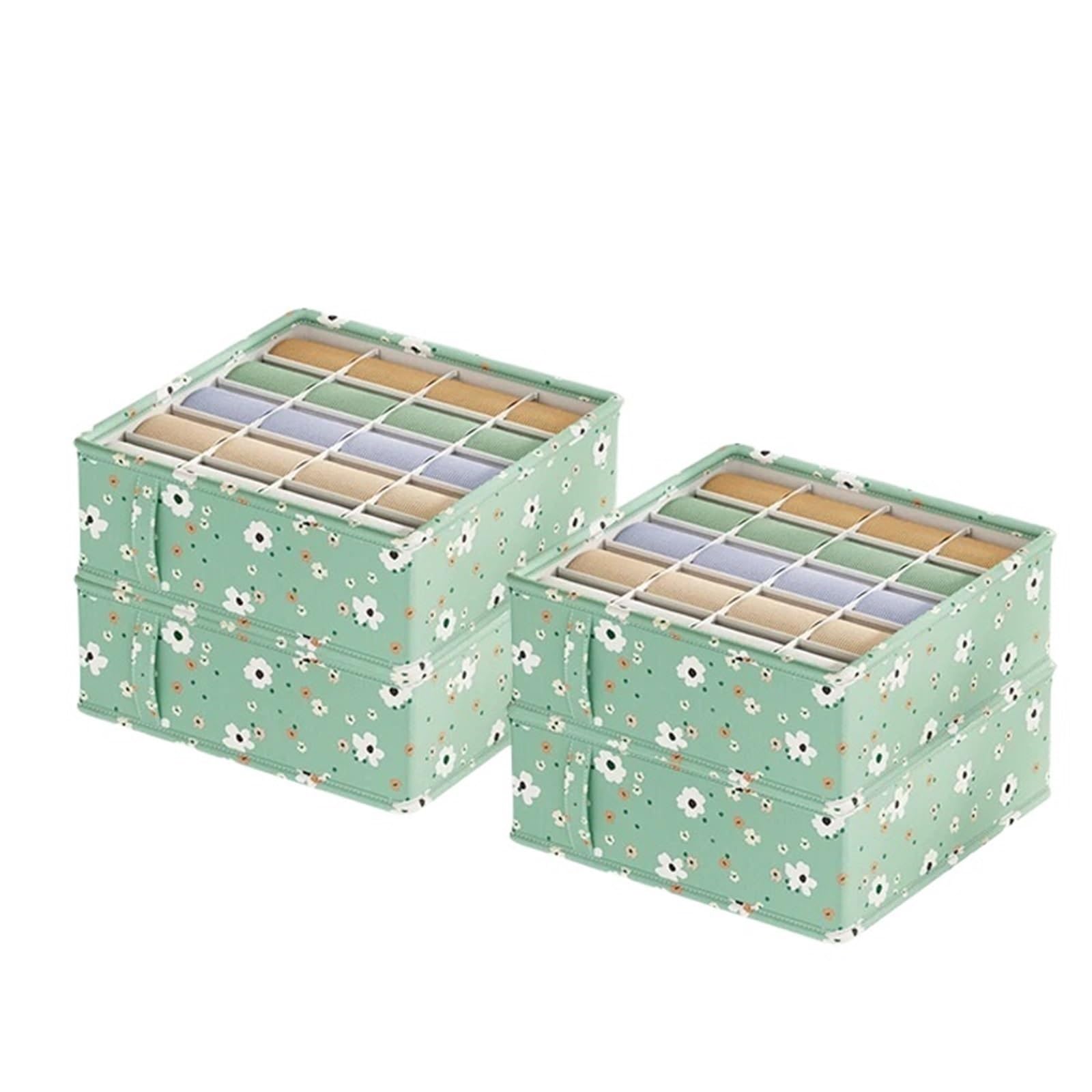 YDYAENIO Underwear Drawer Organiser Underwear Organizer Socks Classification Box Foldable Drawer Compartment underwear organiser boxes for wardrobes(20-grids 4PCS)