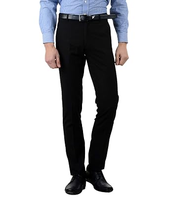 Buy Cliths Mens Black Formal Trouser 