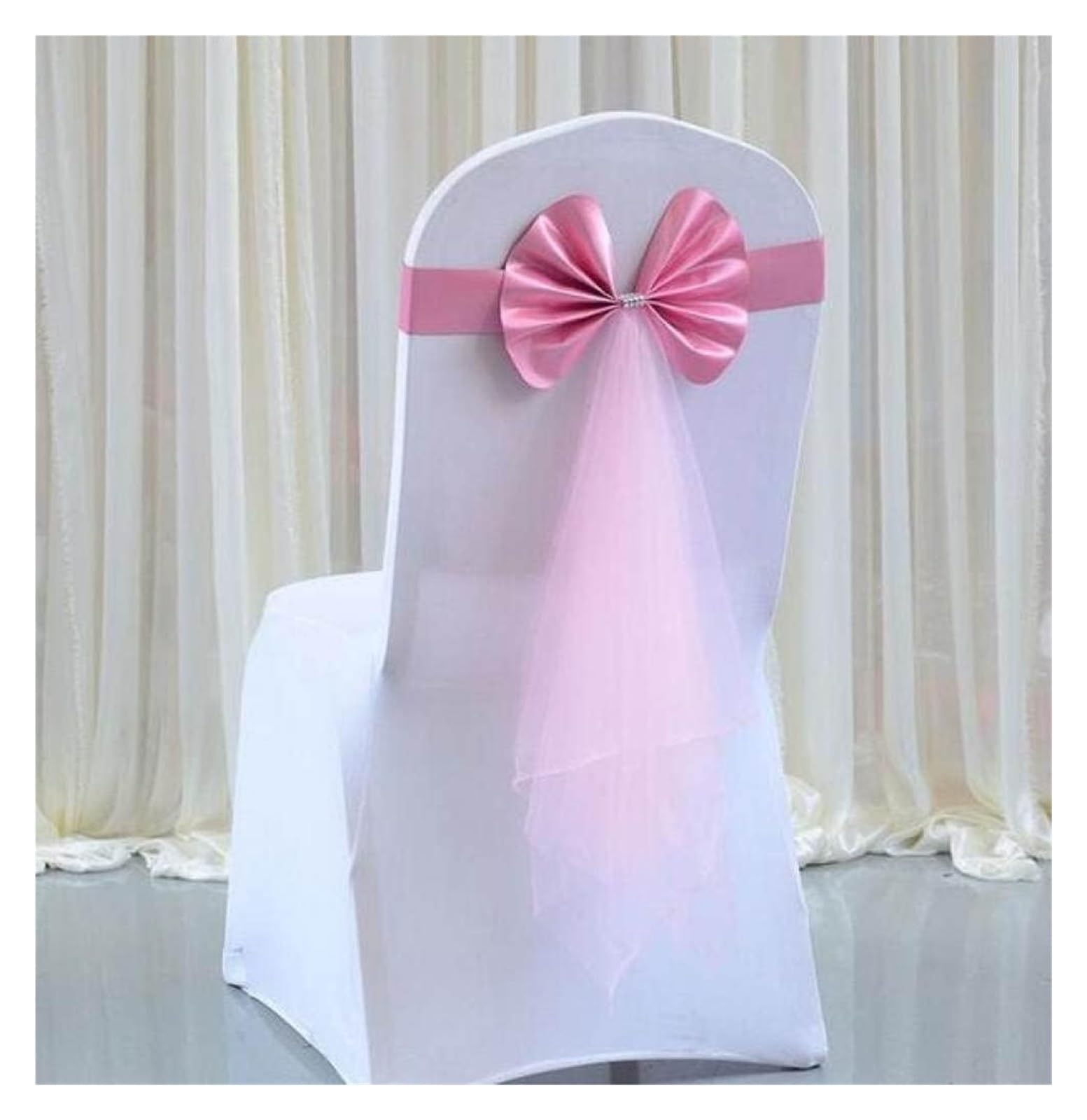 RZQVHBKXWGT chair sashes,Elastic Chair Wedding Decorations Sashes Bow Flower Knot Cover For Party BANQUET Hotel Decoration 10/50pcs,Pink, (Color : Blu, Size 100pcs)(Roze,100pcs)