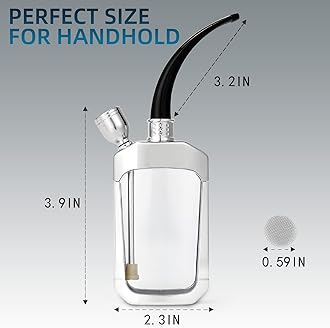 Portable Hookah Set for Travel - Premium Handheld Hookah, Mini Hookahs Real Metal Accessories, Small Hookahs Shisha (transparent)