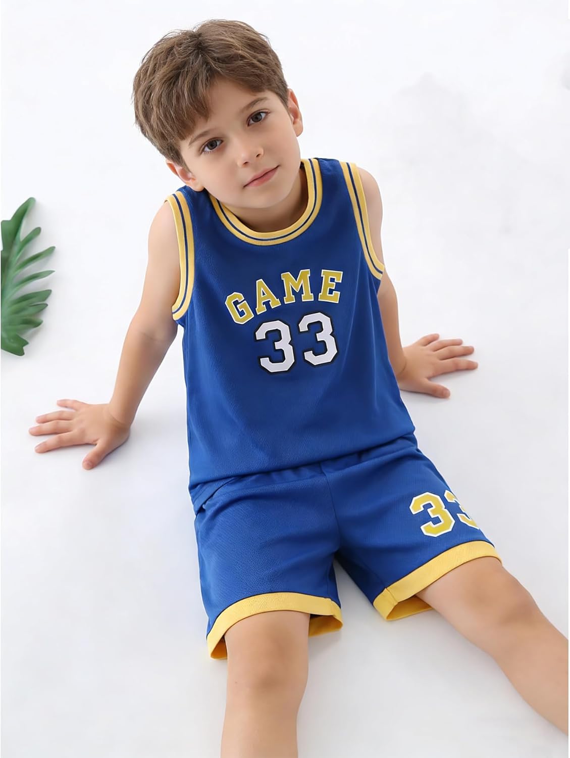 Boys' Active Shorts Set 6 Pieces Athletic Jersey Tank Top and Basketball Shorts Set 4-12Y