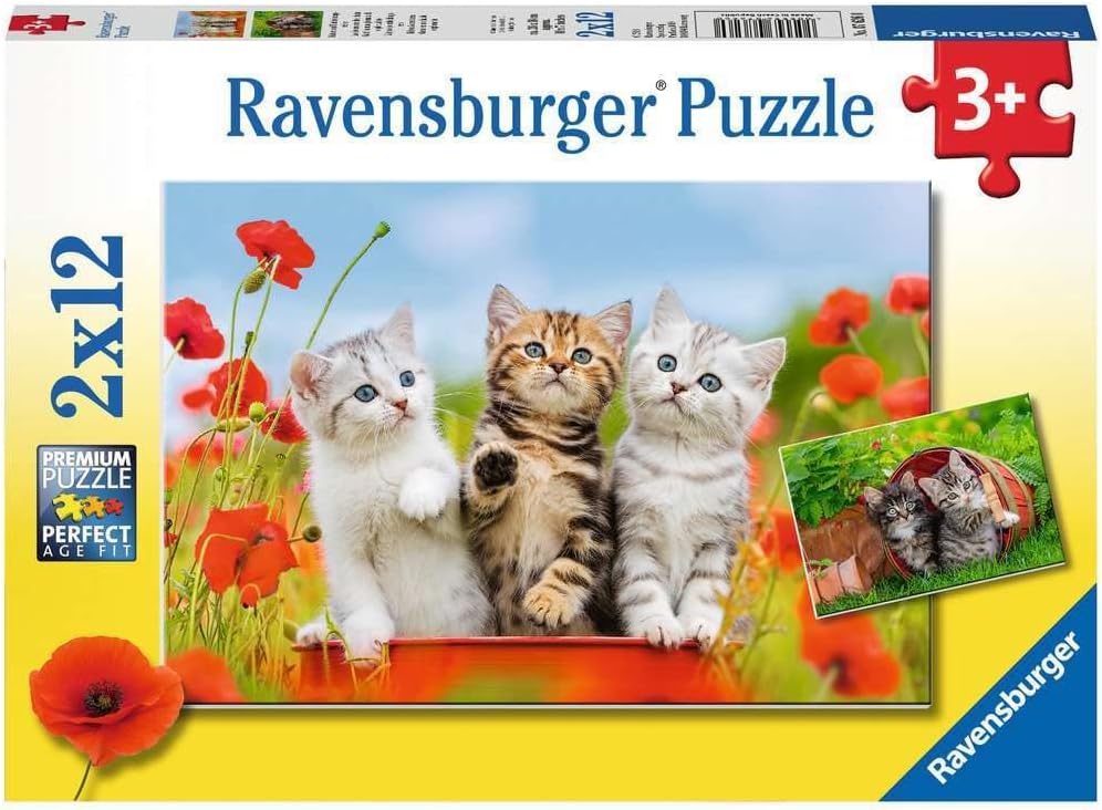 Puzzle Ravensburger - Aventura Pisicutelor, 2x12 piese (07626)