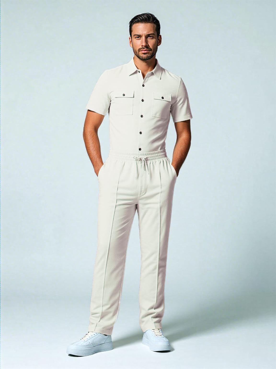 2-Teilige Herren Jogging Anzug Trainingsanzug Casual Athletic Jogging Outfits Kurzarm Anzüge Für Männer Set