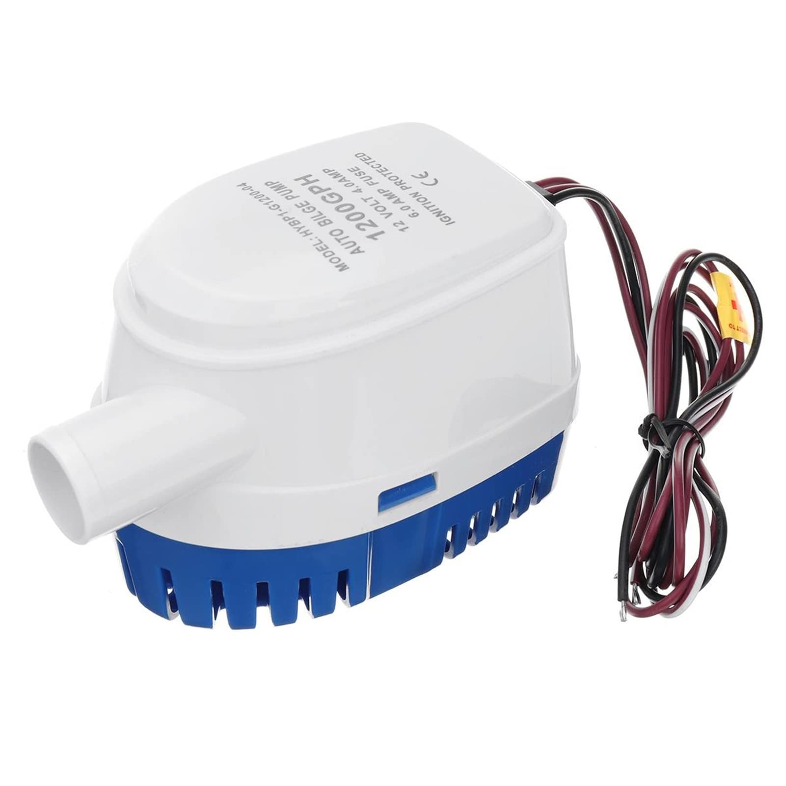 PIGENE Adjustable Small Submersible Pump 1200GPH 12V Boat Automatic Submersible Water Bilge Pump Auto with Float Switch Submersible Electric Water Pump 12V