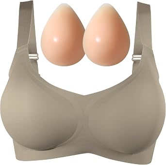 Mastectomy Bra with Breast Form Seamless Post-Surgery Pocket Bra for Breast Prosthesis Enhancement Inserts