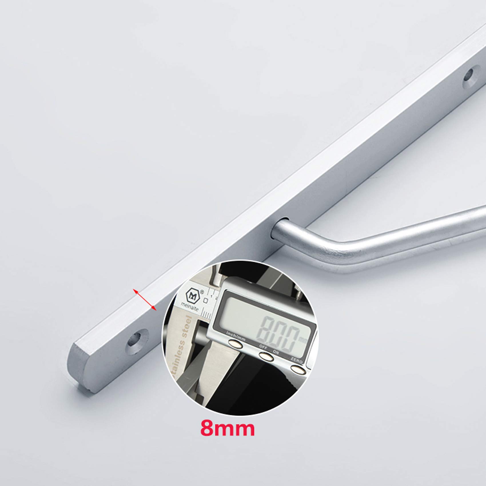 Staffe per mensole in acciaio inox, supporto per mensole da appendere a parete, staffa per mensole in lega di alluminio solida da 2 pezzi, supporto angolare triangolare, supporto per mensole da appe