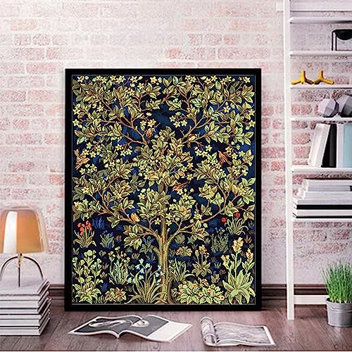 CaptainCrafts New Paint by Numbers 16x20 " for Adults, LINEN Canvas - Happy Tree (Frameless)