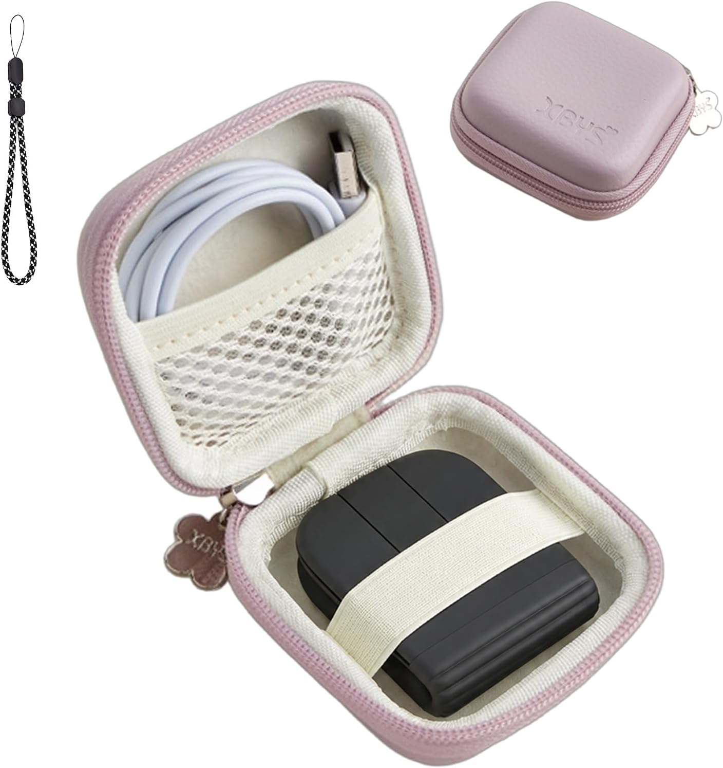 Hard Shell Storage Case Compatible with Logitech Mobi Fold Ultra-Portable Wireless Mouse, Travel Carrying Pouch with Mesh Pocket, Elastic Strap and Lanyard, Shockproof Organizer Bag, Purple