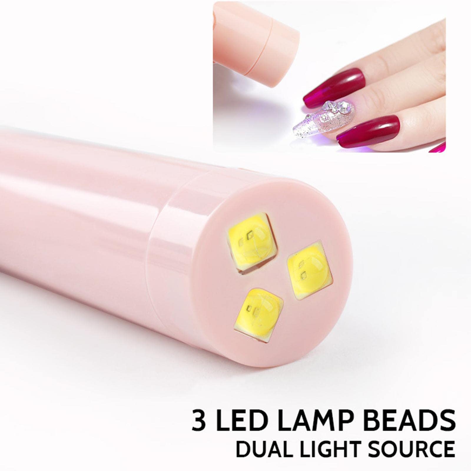 5 set mini lampada UV polacca torcia USB ricarica facile palmare 6W, rosa, 18x107mm