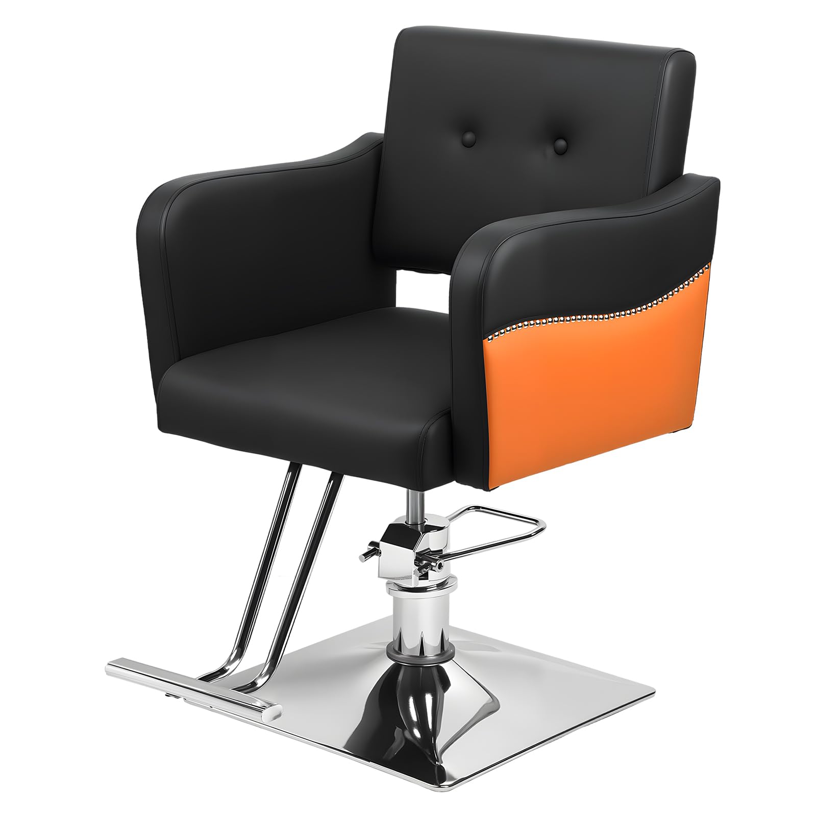 Fauteuil de Coiffure Professionnel avec Pompe Hydraulique, Chaise de Salon Pivotante à 360°, Réglable en Hauteur, Fauteuil Barbier avec Revêtement Similicuir, Capacité 150 kg