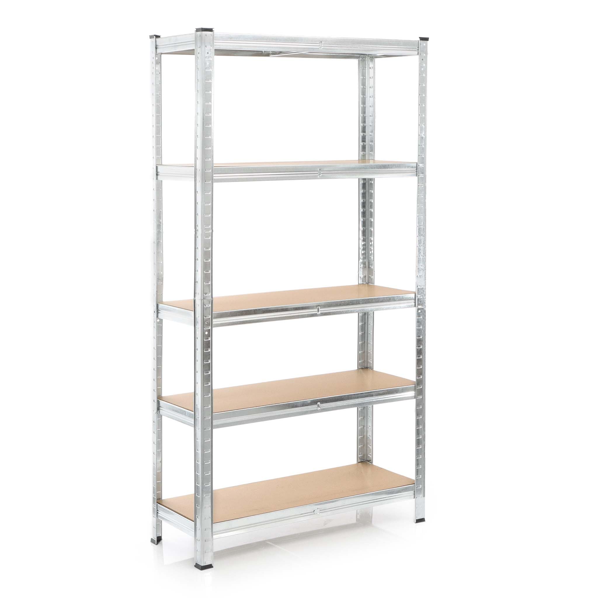 WilTec Heavy-duty Shelving System Zincked Boltless Steel 180x90x45cm Total Load of 875kg 5 Racks