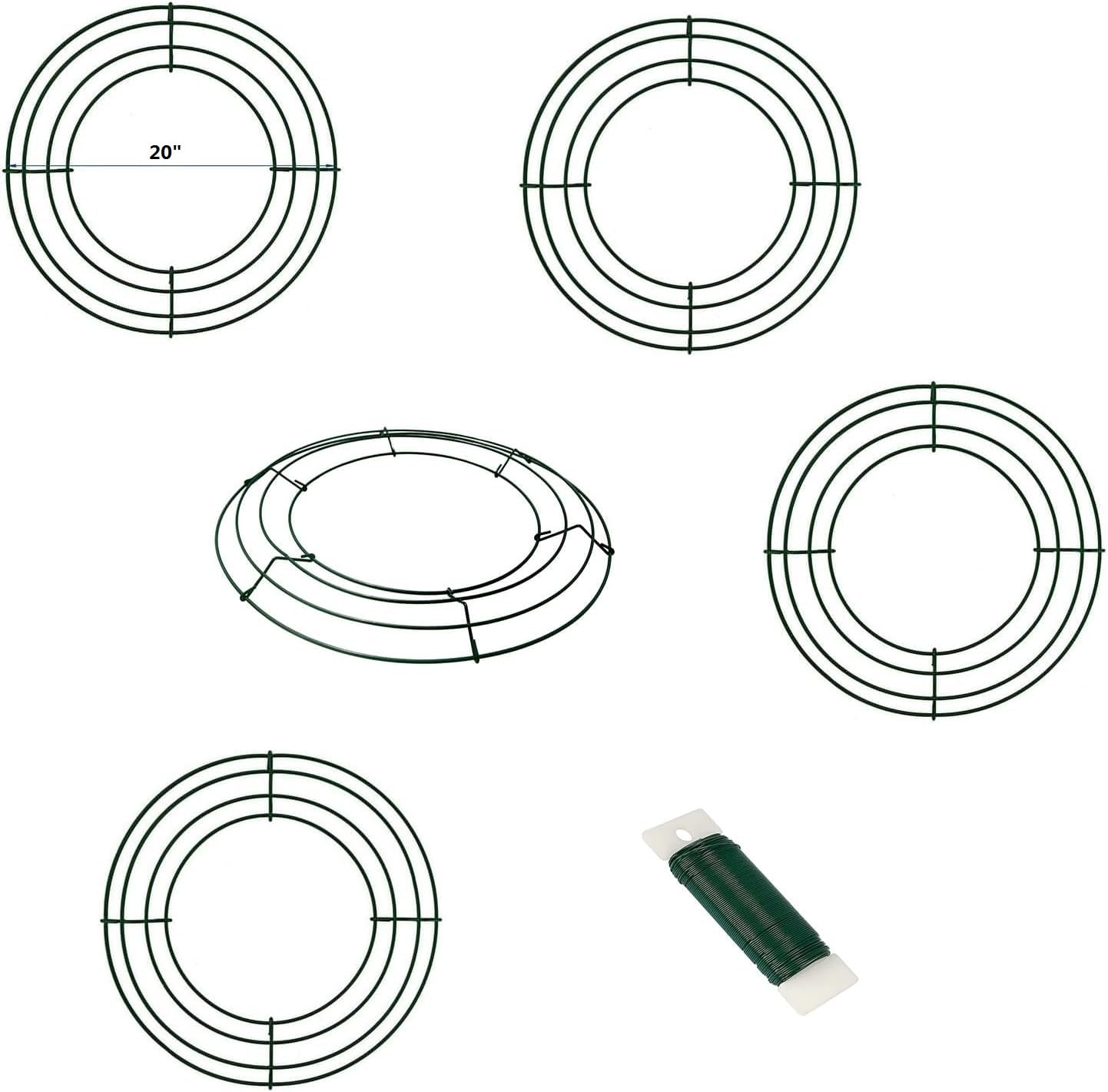 20 Inch 5Pack Metal Wire Wreath Frame Ring for Christmas Holiday Decors — image 1