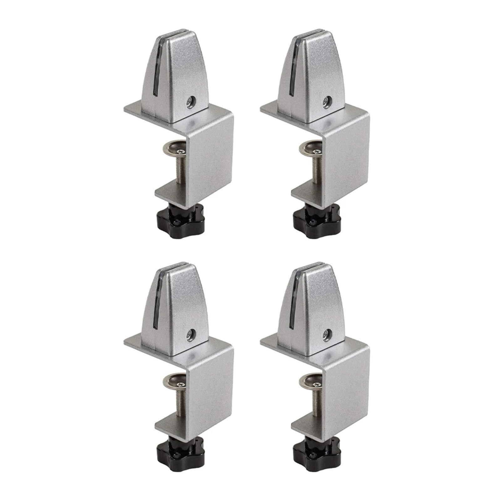 Lsnnmu Silver 4Pcs Sneeze Guard Clamp Bracket Desk Partition For 1/8Inch To 1Inch Thick Panels Adjustable C Shape For Desk