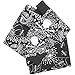 Skull Bandana 3-Pack - Made in USA For 70 Years - Sold by Vets - Sewn Edges