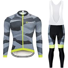 Men's Quick-Dry Cycling Jersey Set Road Bike Bicycle Shirt + Bib Pants with 9D Gel Padded MTB Riding Clothing kit