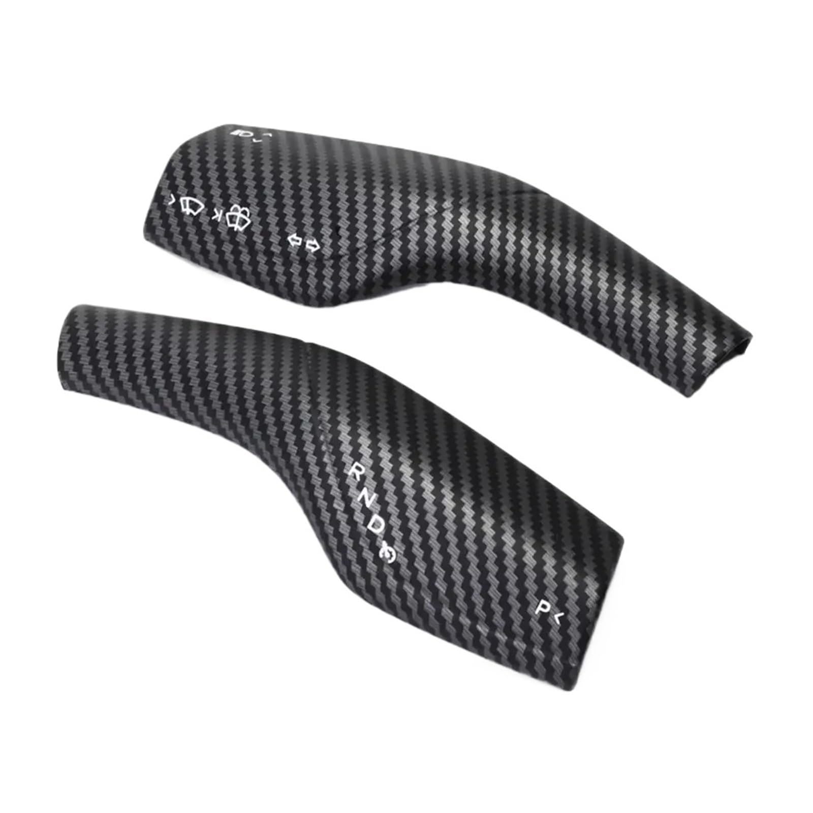 Car Interior Sticker 2Pieces for Tesla for Model for 3/Y 2022-2023 Interior Remodel Car ABS Column Shift Protection Cover(Matte-Carbon-Fiber)