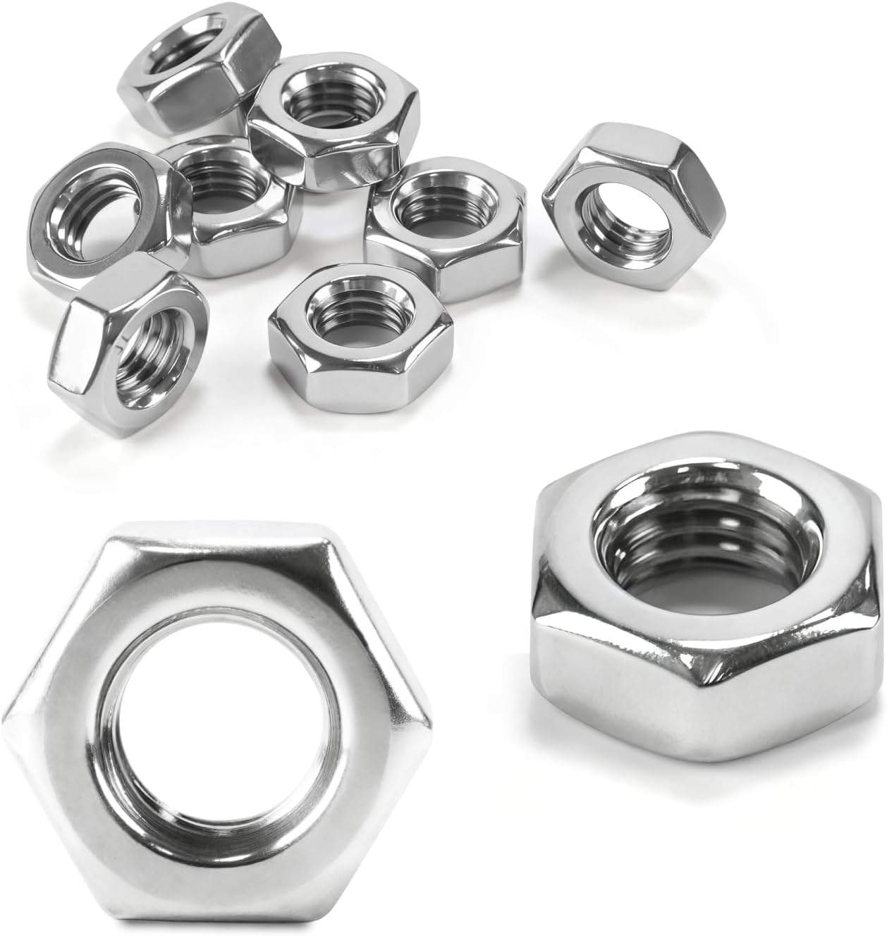 800 Pcs M3 Nuts, 304 Stainless Steel Hexagon Hex NutsSelf-locking Nuts, Lock Nut Assortment Set, Locknuts for Screws Bolts (800, M3)
