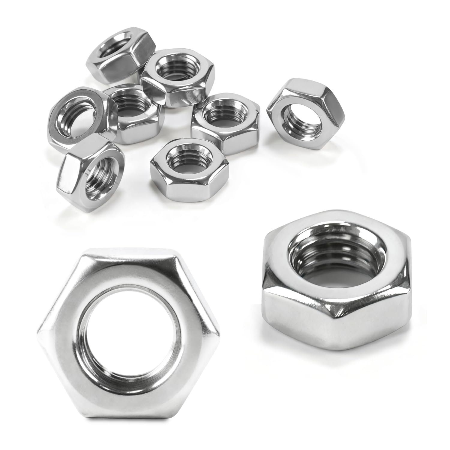 – 800 Pcs M3 Nuts, 304 Stainless Steel Hexagon Hex NutsSelf-locking Nuts, Lock Nut Assortment Set, Locknuts for Screws Bolts (800, M3)