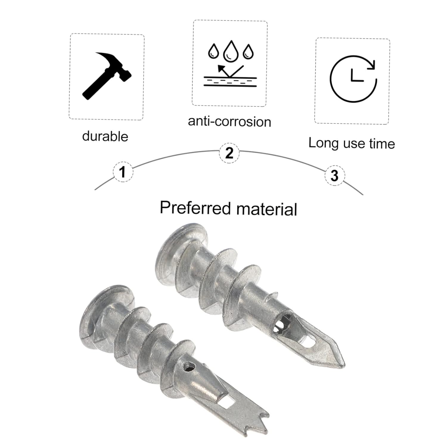 Self Drilling Drywall Anchors Assorted Zinc Alloy Wall Plugs for Drywall